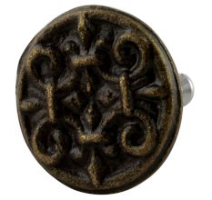 Antique Floral Round Iron Cabinet Knob